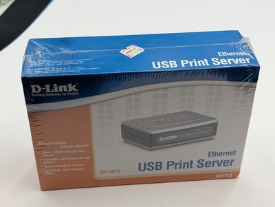 D-Link Express Ethernet USB Print Server DP-301U PC & MAC Compatible NEW SEALED!