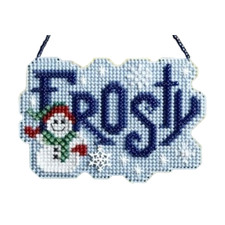 Frosty Beaded Cross Stitch Ornament Kit Mill Hill 2008 Winter Greetings