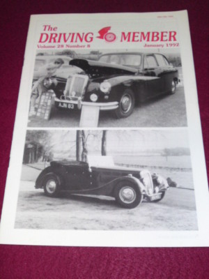 THE DRIVING MEMBER - Jan 1992 Vol 28 # 8
