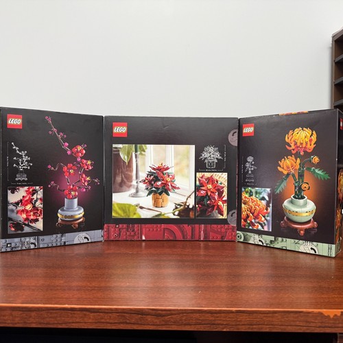 LEGO Botanicals: Poinsettia 10370, flor de ciruelo 10369, crisantemo 10368 nuevo en caja - Imagen 2 de 2