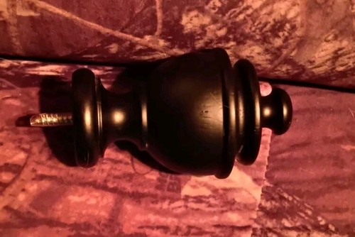 Levolor Black Curtain Rod Finials Remates Fit 1-3/8” Rods 5 Sets Of 2 = 10 NIP - Picture 6 of 7