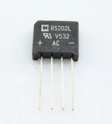 New Qty 1 Rectron RS202L Rectifier Bridge Diode Single 100V 2A 4-Pin RS-2L NOS
