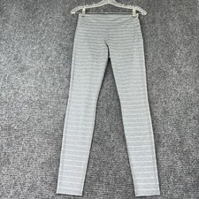 Athleta leggings women's small gray white stripe athleisure yoga highrise pocket