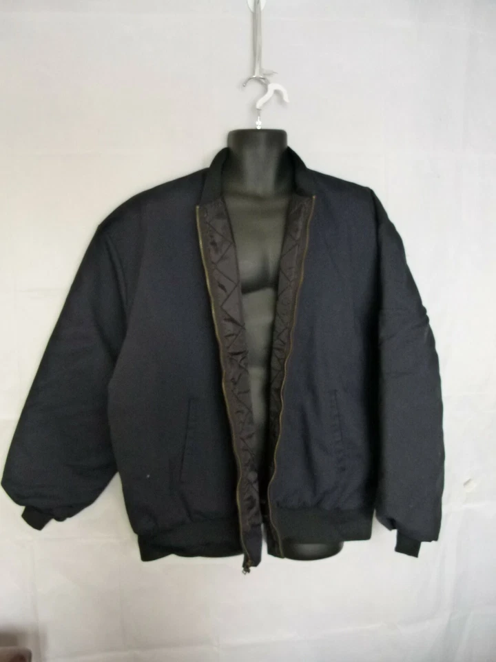 Horace Small Uniform Bomber Jacket Full Zip Pockets Rib Collar Navy Size 3XL RG - Image 3 of 4