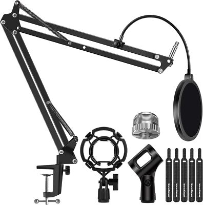 Mikrofonständer Aufhängung Ausleger Schere Arm Halter Studio Universal Mikro Clip
