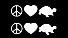 Peace Love Turtle 3 Vinyl Decals Car Truck Tumbler Laptop Tablet Notebook Window