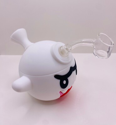 Collectible,  Custom White tobacco hookah bubbler ghost pipe Mario theme