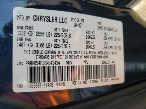 Used Seat Rear fits: 2008 Chrysler Town & country Grade A - Picture 10 of 18