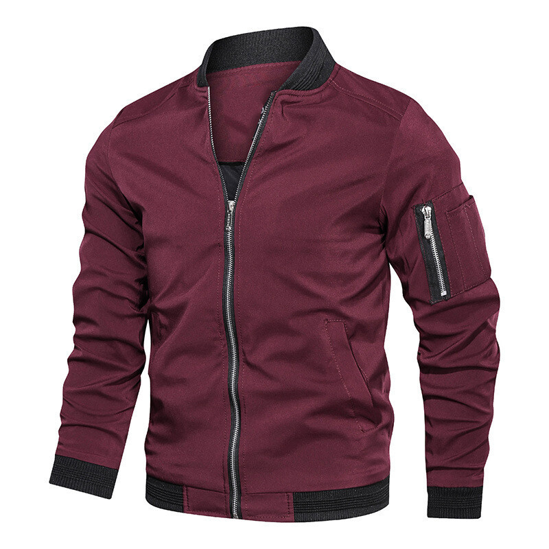 Mens Full-Zip Jacket Lightweight Windbreaker Casual Spring