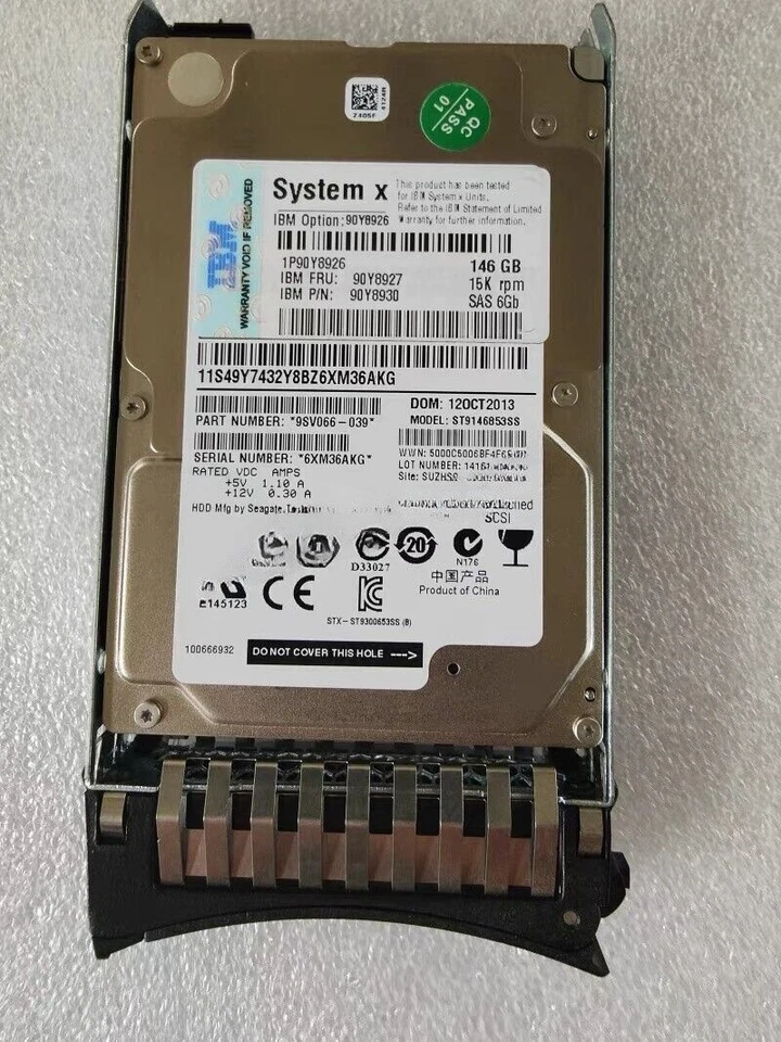 NEW IBM 146GB 90Y8927 90Y8926 6Gb 2.5" SFF G2HS 15K SAS HDD Hard Drive - Image 2 of 3