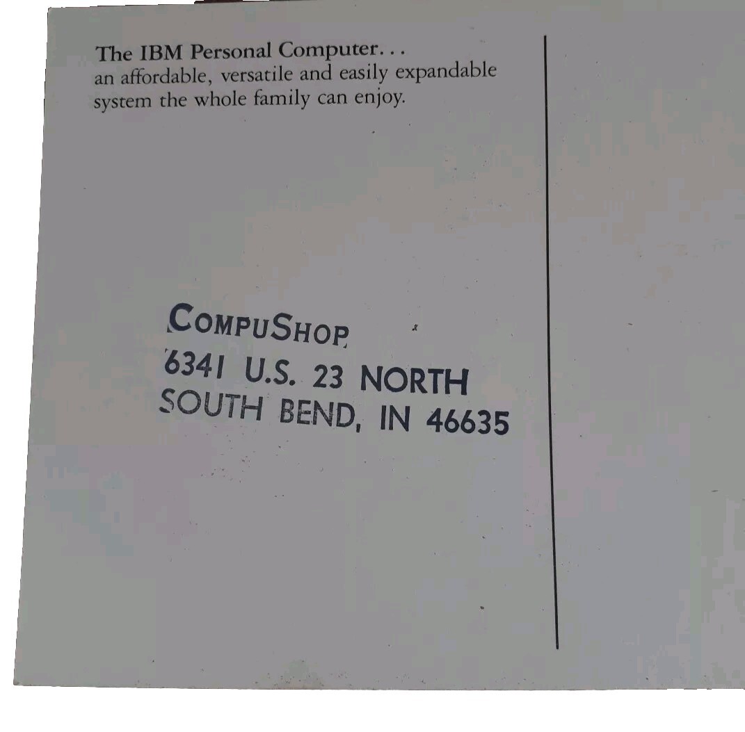 IT History (198X) IBM Post Card PC JR (Entre Computer) Set/Lot 6 South ...