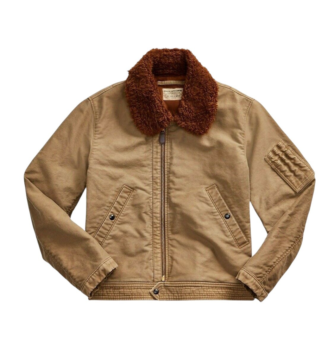 Ralph Lauren RRLベージュ ジャンパー・ブルゾン M RRL Double R Ralph Lauren Khaki Military Full Zip Bomber Jacket