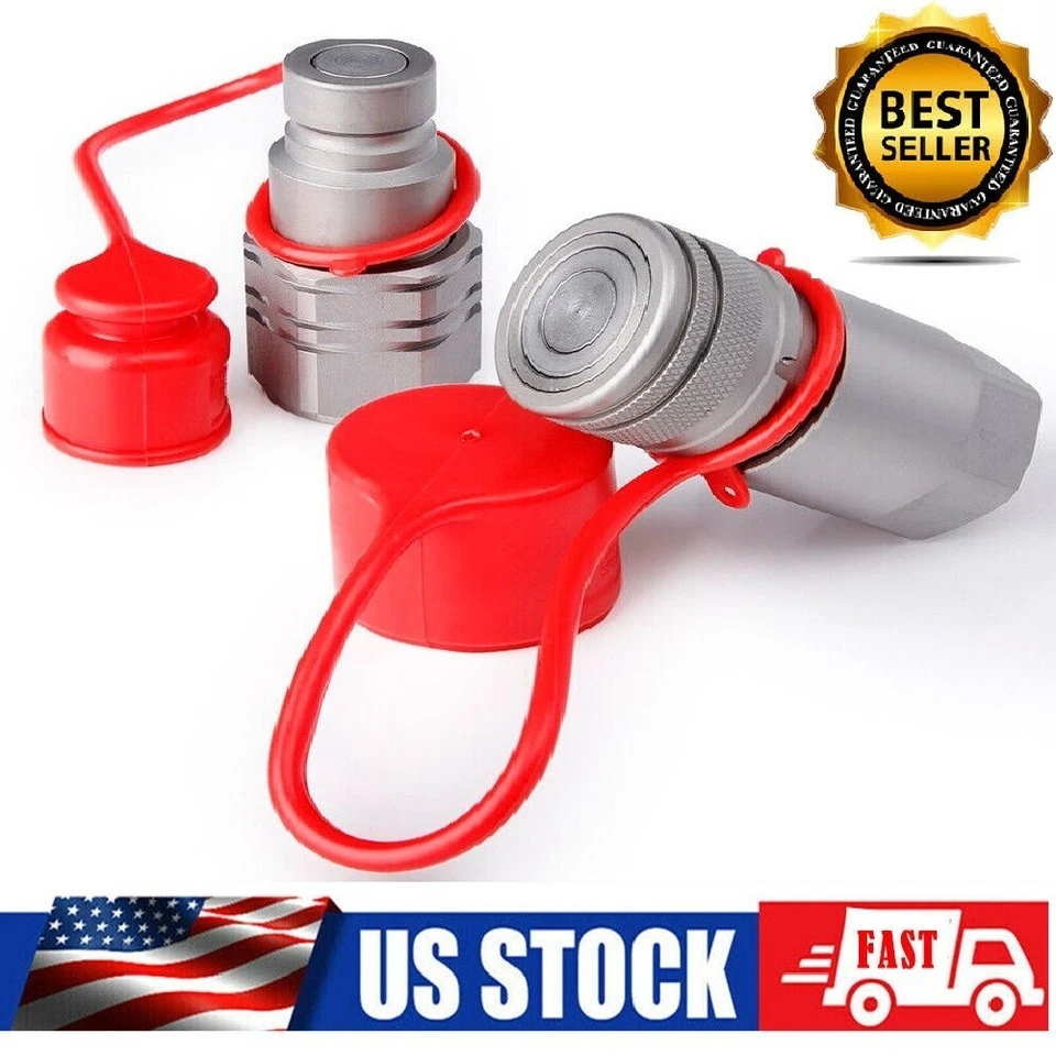 4 juegos de acoplador hidráulico de cara plana de 1/2" minicargadora Bobcat de conexión rápida Foto 3 de 4