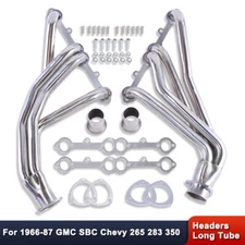 For Chevy SBC GMC Truck 265 327 350 1966-1987 Polished Stainless Steel Headers