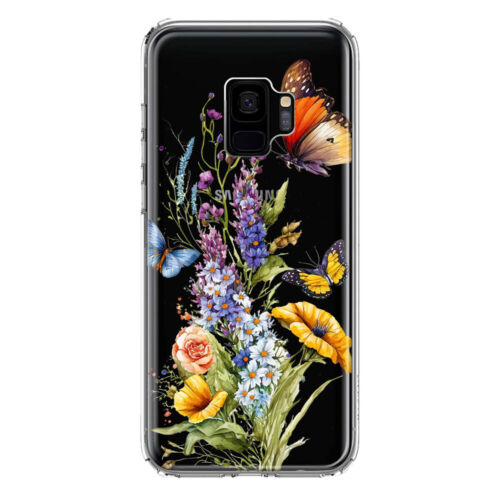 For Samsung Galaxy S9 Shockproof Spring Flowers Butterflies Case