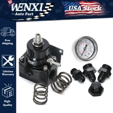 Adjustable Fuel Pressure Regulator Bypass Gauge 6AN AN6 Fitting Inject 3-70psi