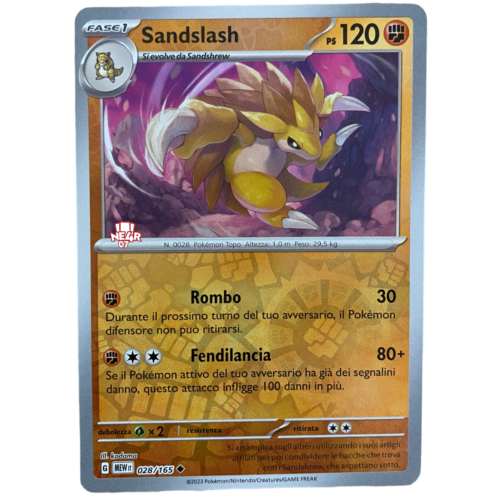 Pokemon 151 Set Mew It ITA 028/165 Sandslash Rare Holo REVERSE - Picture 1 of 1