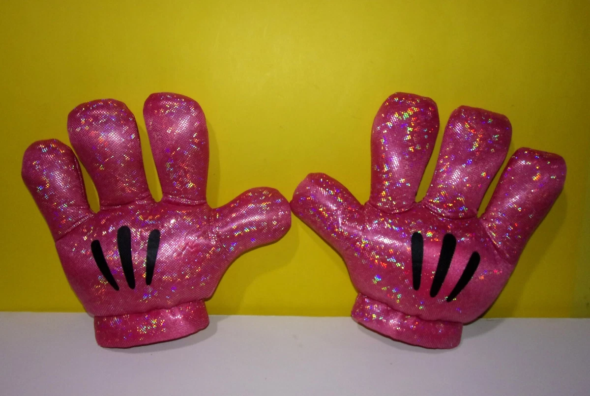 Disney Parks Store Mickey Minnie Mouse Plush Big PINK Hands Gloves 10