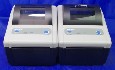 Lot of 2 SATO Model CG408DT-RS Bar Code Label Printer Untested No Power Cords
