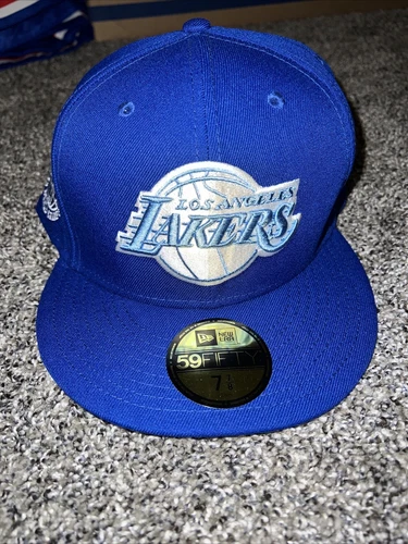 LA LAKERS 17x World Champs New Era 59FIFTY Fitted Hat Pro Image Sz 7 7/8 New