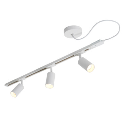 Litecraft Bexley 1 Meter Spurlicht Metall Kit mit 3 GU10 Spotköpfen - weiß   