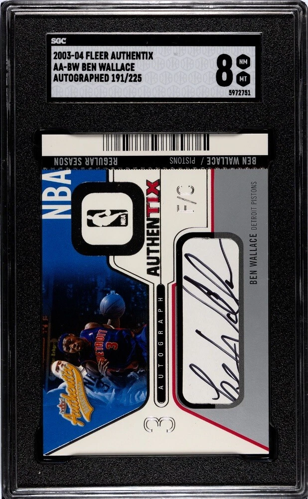 Ben Wallace Basketball Autographed Sports Trading Cards