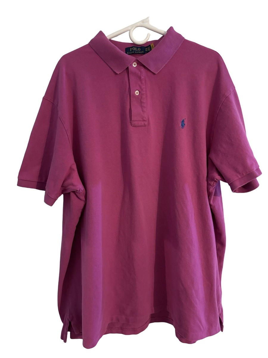 Polo Ralph Lauren Hot Pink Polo Shirt Mens 3XB Blue Pony Golf - Main Image