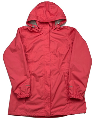 Eddie Bauer WeatherEdge Rain Jacket Size M Windbreaker Pink Salmon Bright