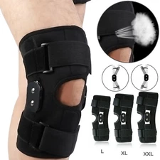 Knee Brace Support Hinged Compression Sleeve Joint Open Patella Stabilizer Wrap