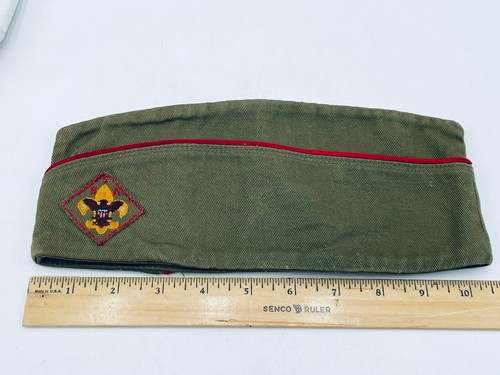Vintage Pfadfinder Armee grün Garnison Mütze sanforisiert groß 7-71/8 offiziell BSA - Bild 10 von 11