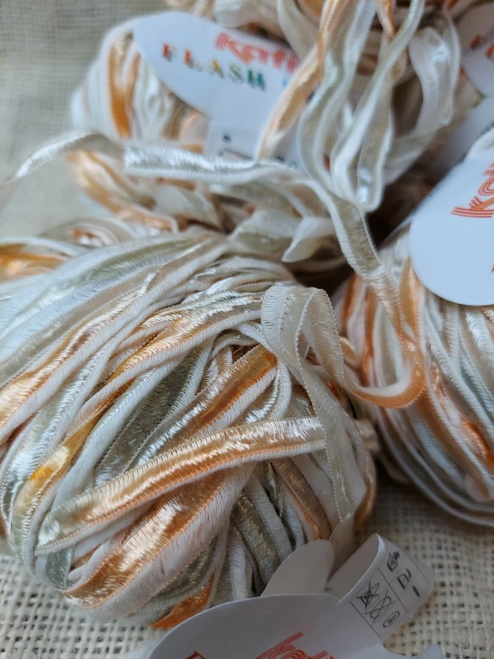 Hilo Cinta Katia FLASH PRINT #800 Melocotón y Verde Hecho en España Foto 4 de 4