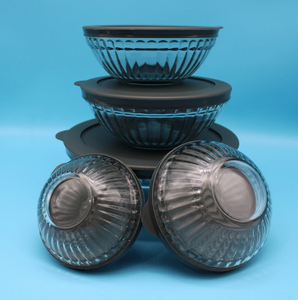 Juego de cuencos de vidrio 10 piezas/4,05 oz/6,7 oz/11,8 oz/17 oz/30,4 oz/nuevo con caja/color gris Foto 3 de 4