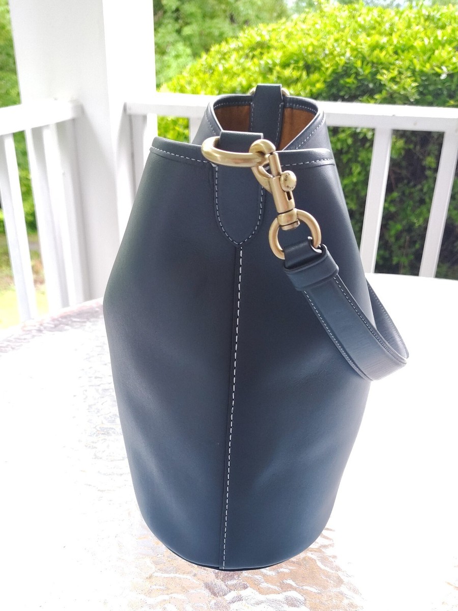 Coach LARGE CH726 Archival Dakota 24 Denim Blue Leather Bucket Bag