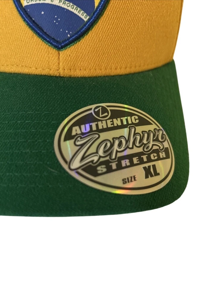 BRAZIL Futbol Soccer ZEPHYR STRETCH FIT Z HAT CAP FIFA WORLD CUP NWT XL - Image 3 of 4