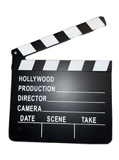 Movie/Film TV Slate Clapper Board Dry Erase Clapboard Wood Cut Action Scene