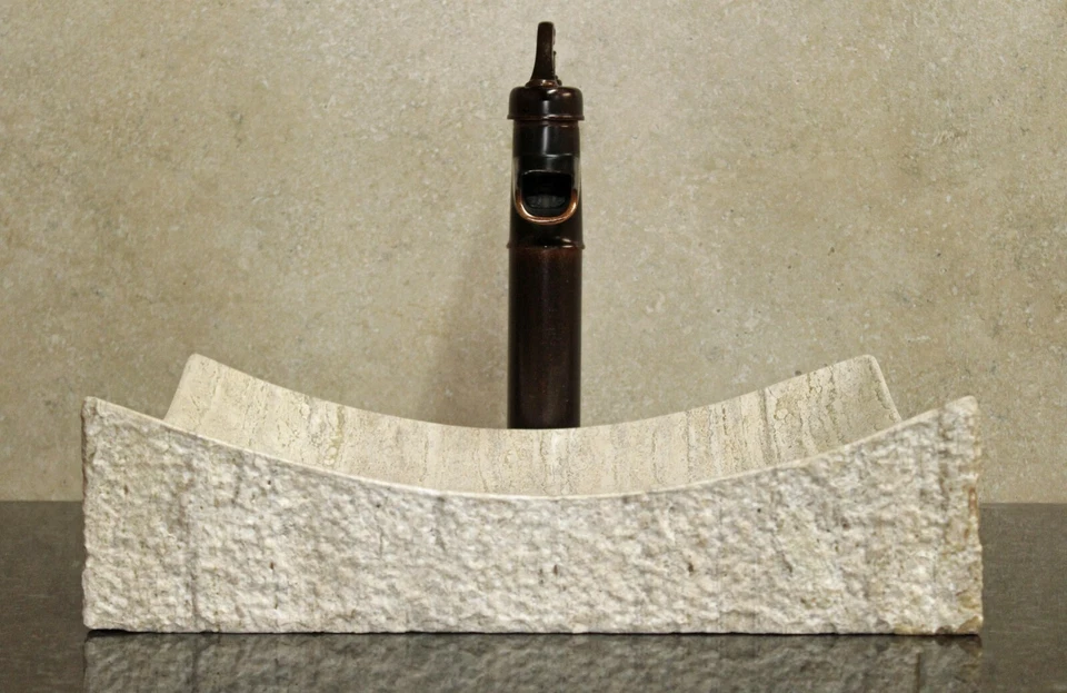 Stone sink bathroom vessel sink travertine marble sinks - Image 2 of 4