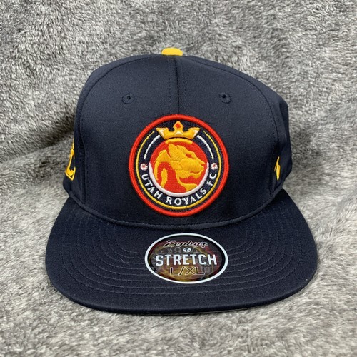 Utah Royals FC Soccer Fleet Fitted Hat L/XL Zephyr Dark Blue NEW