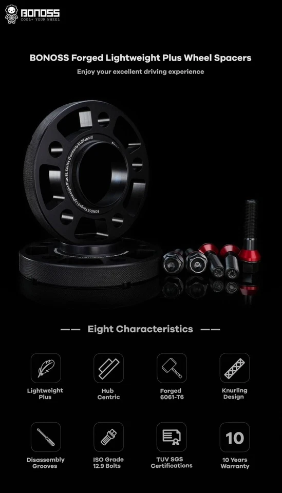 BONOSS 4Pc 15mm+20mm Wheel Spacers Kit for 2007-2013 BMW X5 E70 30d 35i 50i M50d - Image 4 of 4