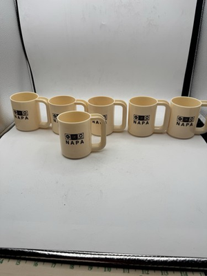 #ad 6 NAPA AUTO PARTS Plastic Stackable COFFEE MUGS. AC DELCO GM $18.99