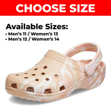 Crocs Classic Clogs Marbled Tie-Dye Chai/Pink Rose Unisex Mens Womens M11 or M12