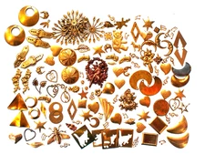 Lot 142  8.4 oz  (132 pcs) VINTAGE BRASS STAMPINGS
