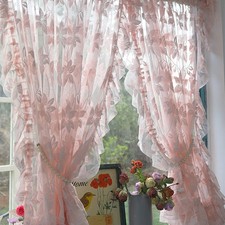 Tende Fiori Pizzo Rosa Francese per Soggiorno Camere da Letto Tende Finestre