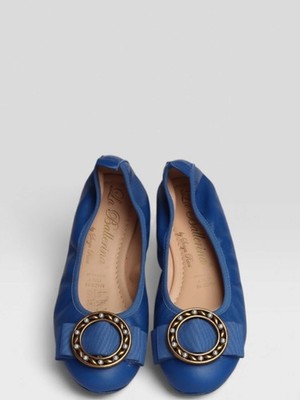 La Ballerina by Sonja Ricci Gr. 36 Damen Ballerina Blau Leder 936