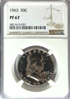 1963 50c Franklin Proof Silver Half Dollar Fifty Cents NGC PF67