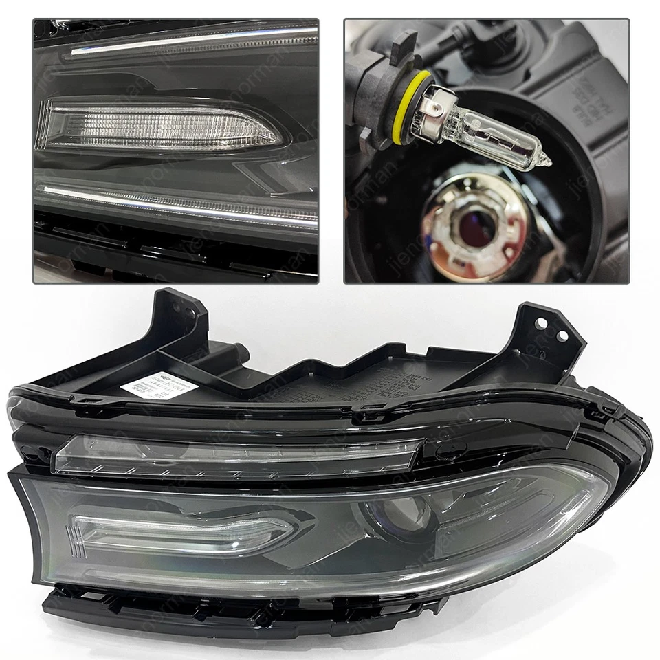Pair LED Halogen lamps Dual Headlights Assembly for 2015-2023 Dodge Charger DRL Foto 4 de 4