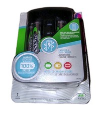 New Energizer Recharge Pro Charger AAA AA With 4 AA Batteries Box Torn 