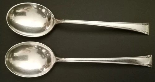 International Sterling 6.5" soup spoons (lot of 2), Serenity, exc. condition!