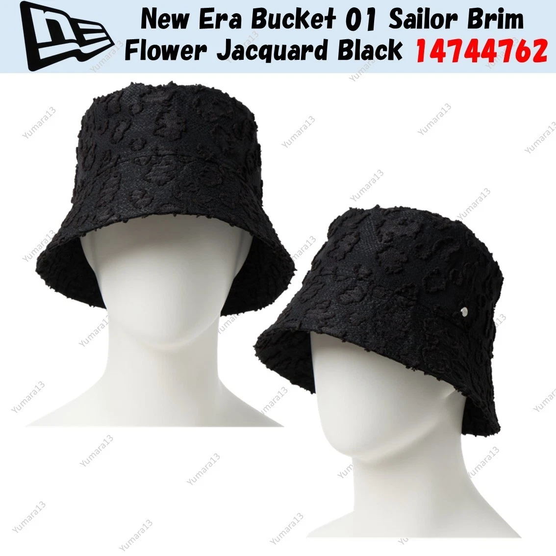 New Era Bucket 01 Sailor Brim Flower Jacquard Black 14744762