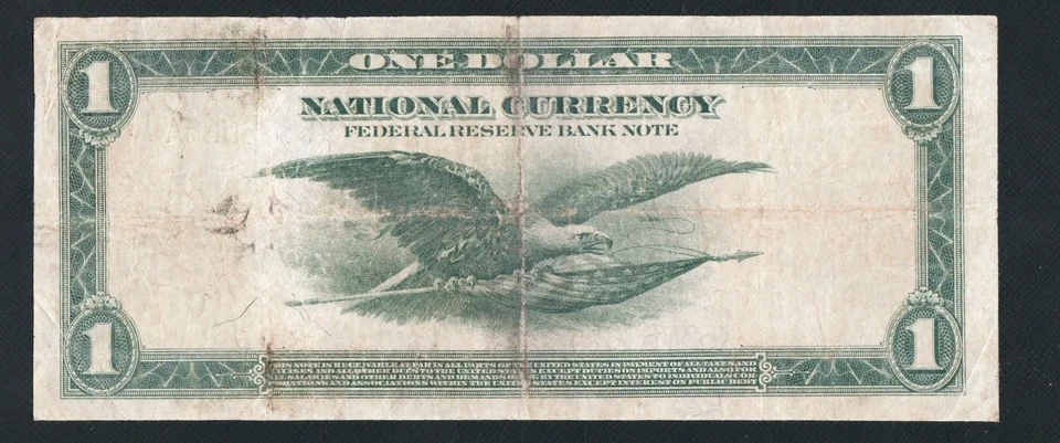 BEAUTIFUL RARE DALLAS GREEN EAGLE 1918 $1 NOTE. NO TEARS  - Image 3 of 3