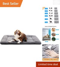Extra Large Dog Bed Crate Pad - Ultra Soft and Comfortable, 48" Gray, Easy Wash